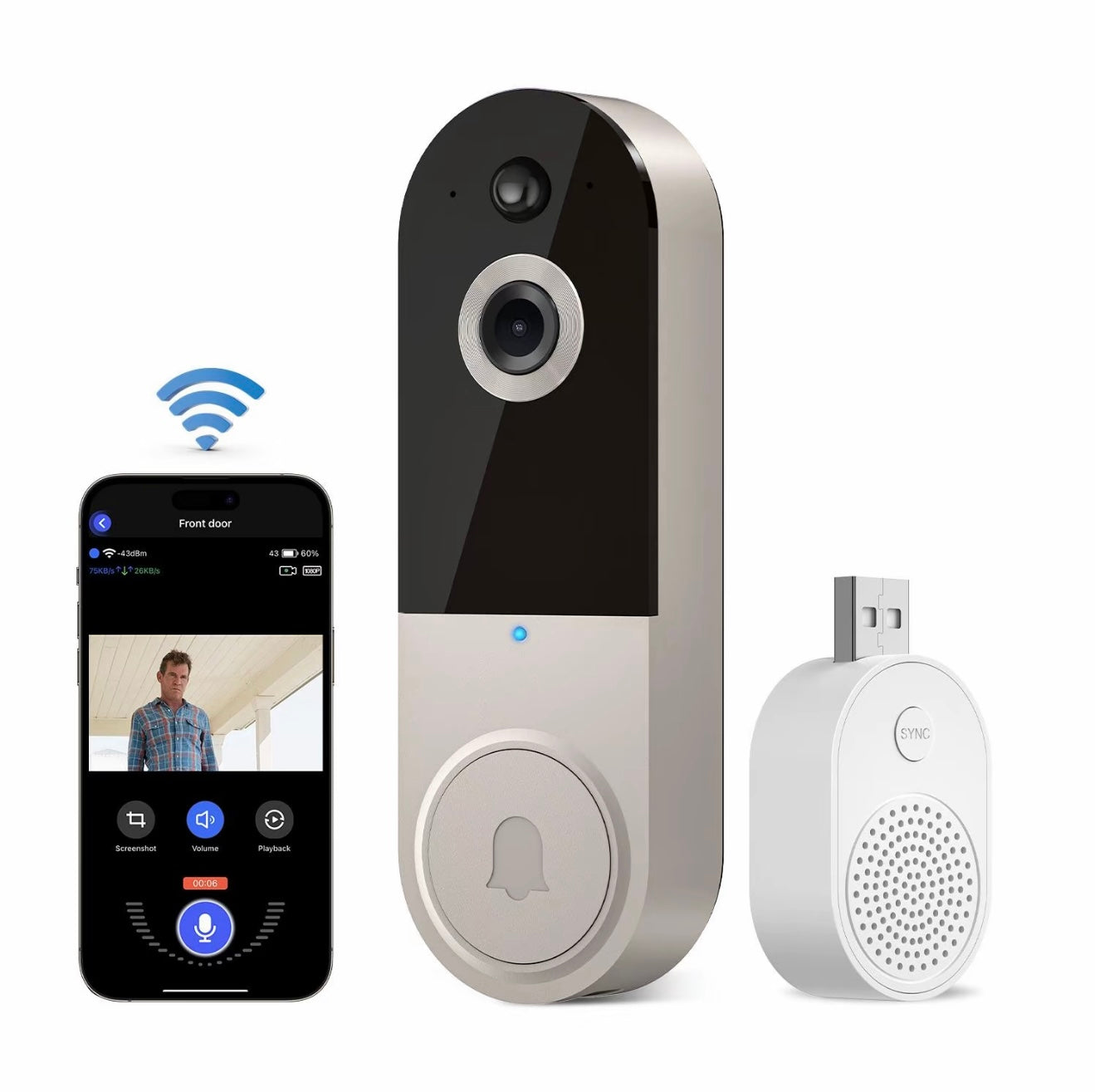 Smart Ai Wireless Video Doorbell Camera